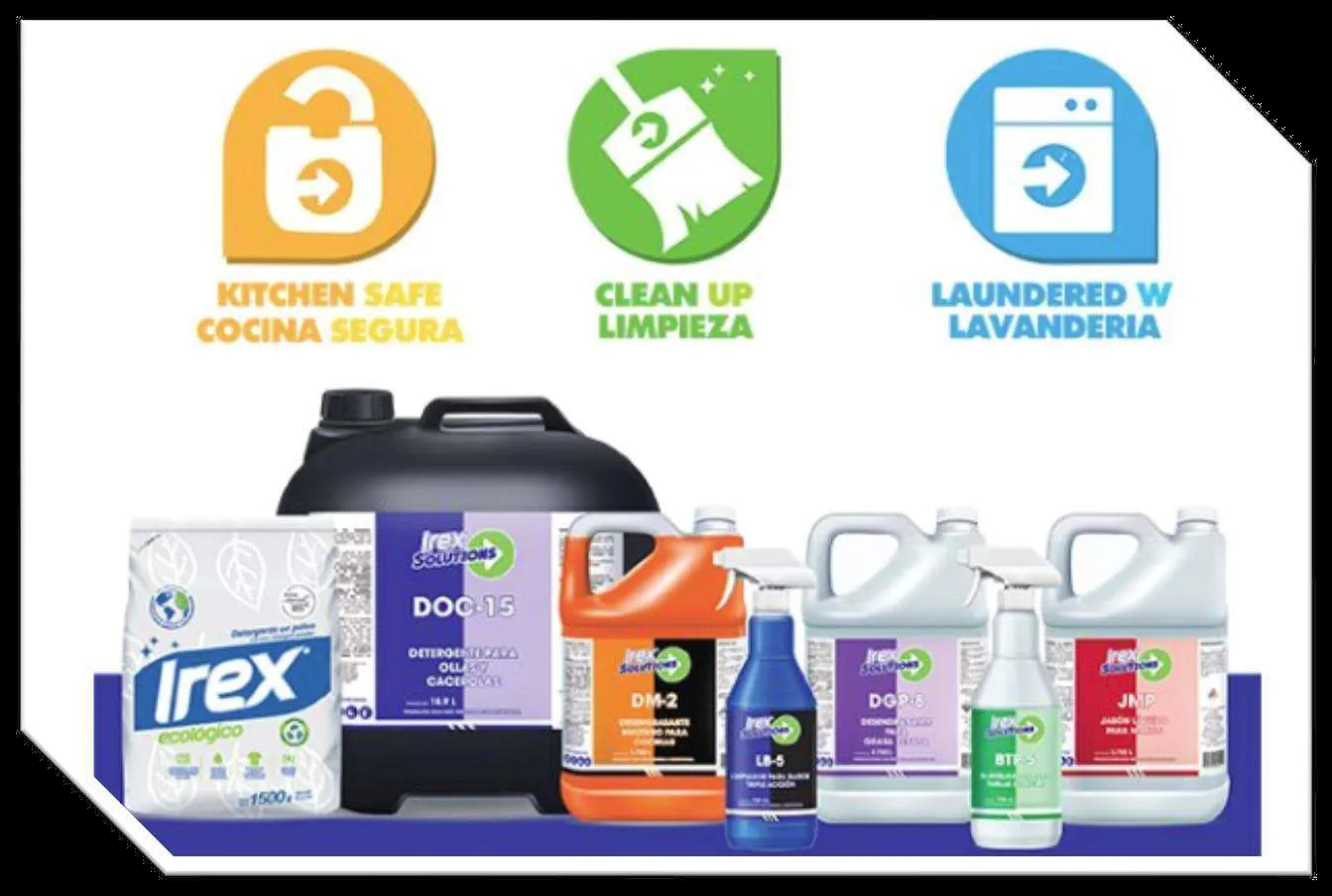Detergente industrial 15kg, suavizante Irex Frescura Primaveral y línea Irex Solutions DOC-15, DM-2, LB-5 - imagen 2
